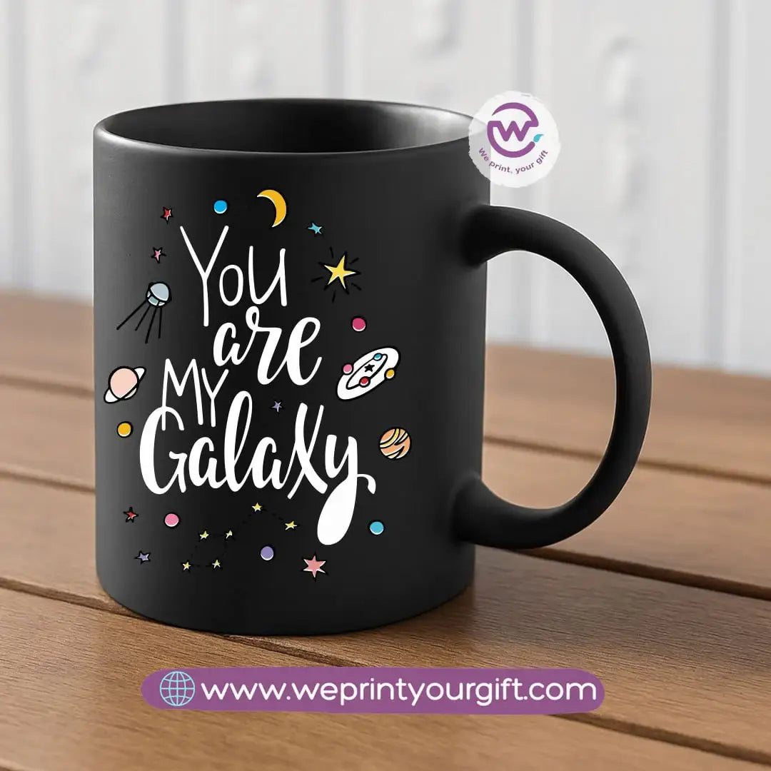 Black Classic Mug – 350 ml | Space Designs | UV Raised Sticker Printing - WE PRINT