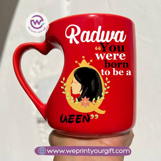 Hollow Heart Handle Mug – 350 ml | Mother’s Day Designs | UV Raised Sticker Printing