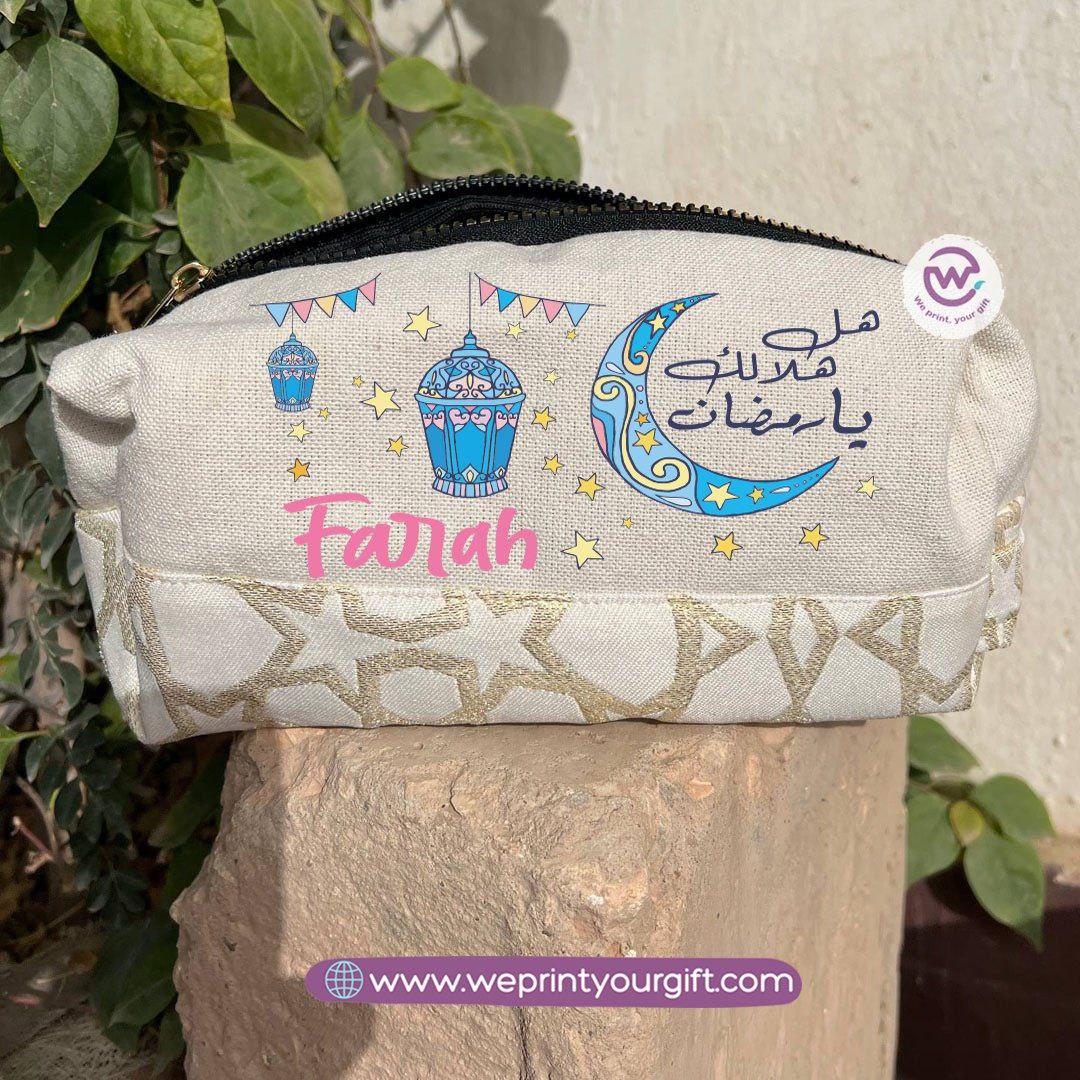 Islamic Pattern Ramadan Boxy Pouch – Cotton Makeup & Pencil Case