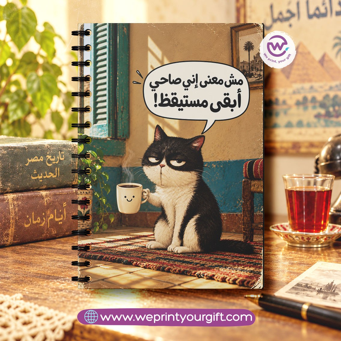 Vintage Office Moments Wooden Cover Notebook