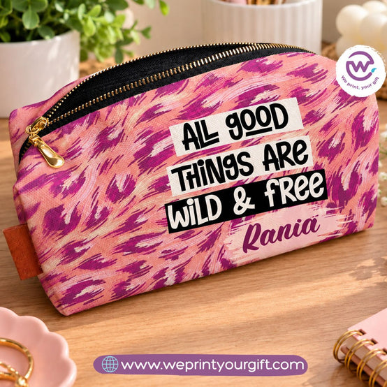 Custom Full-Color Canvas boxy Makeup Pouch  - Buy 2 Get 1 Free