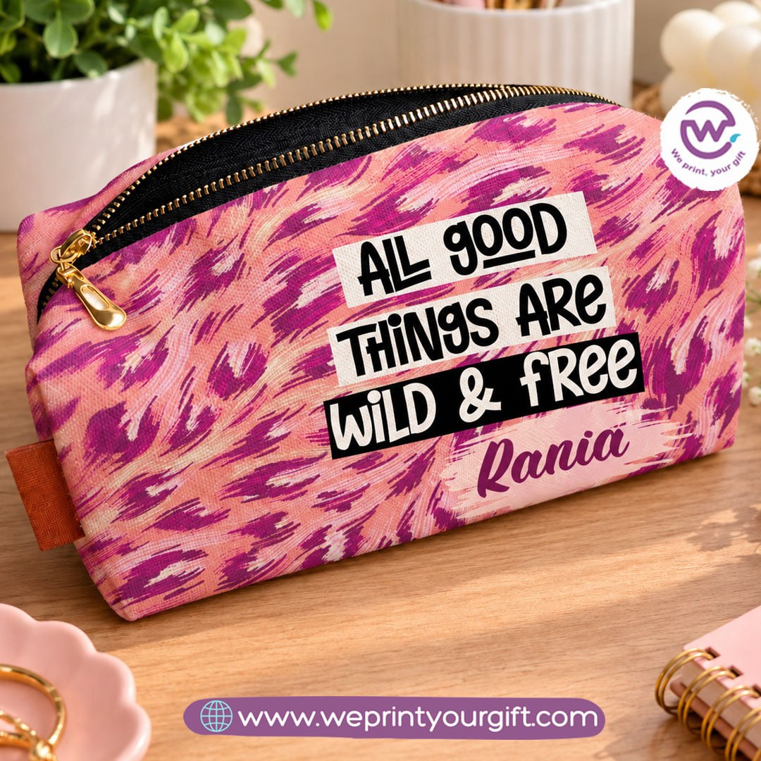 Custom Full-Color Canvas boxy Makeup Pouch  - Buy 2 Get 1 Free