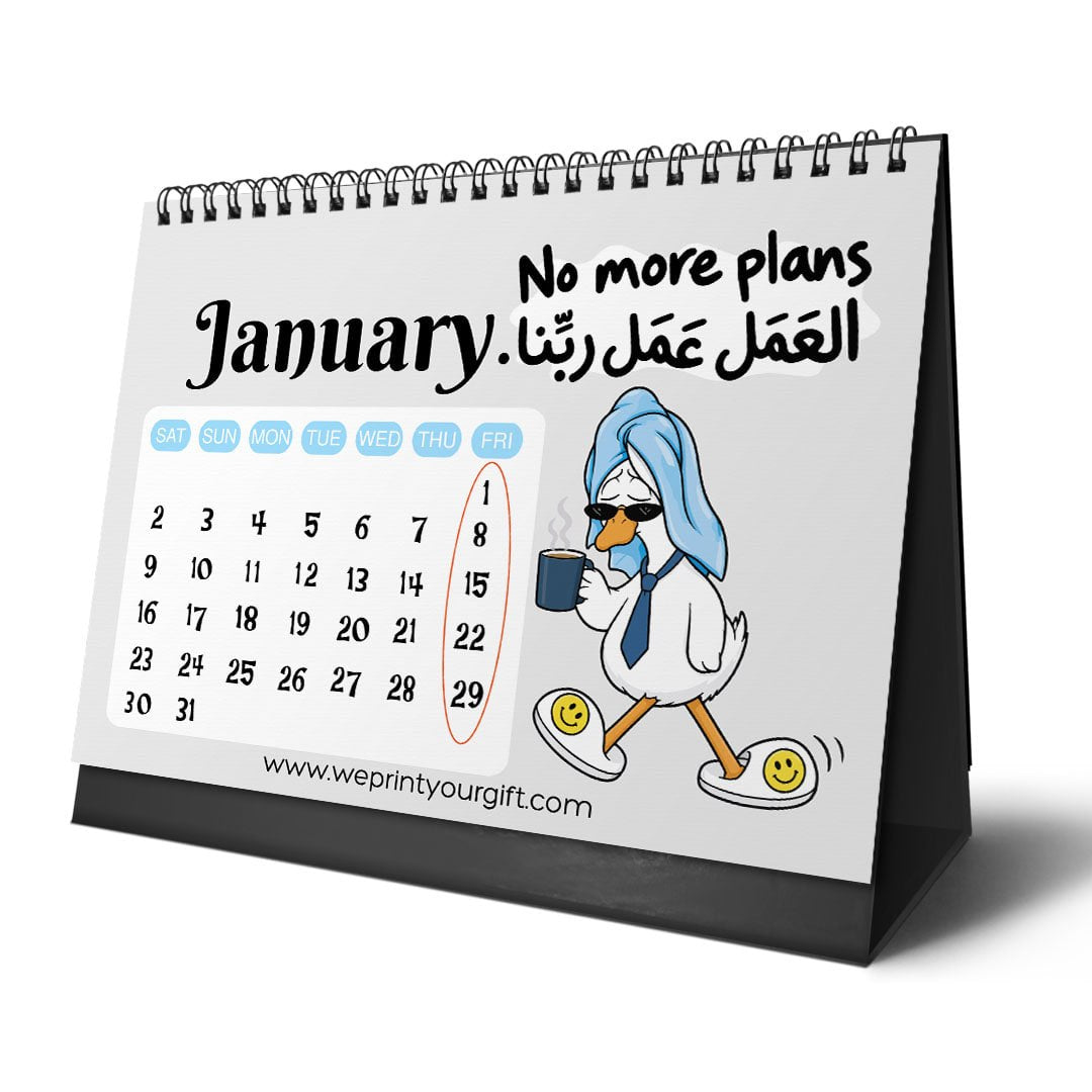 Overworked Duck 2027 Desk Calendar – Coffee, Chaos & Comic Relief