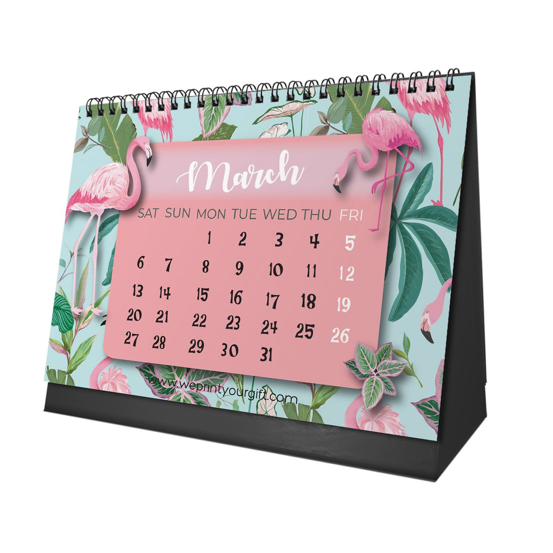 Flamingo 2027 Desk Calendar – Tropical Colours & Positive Moments