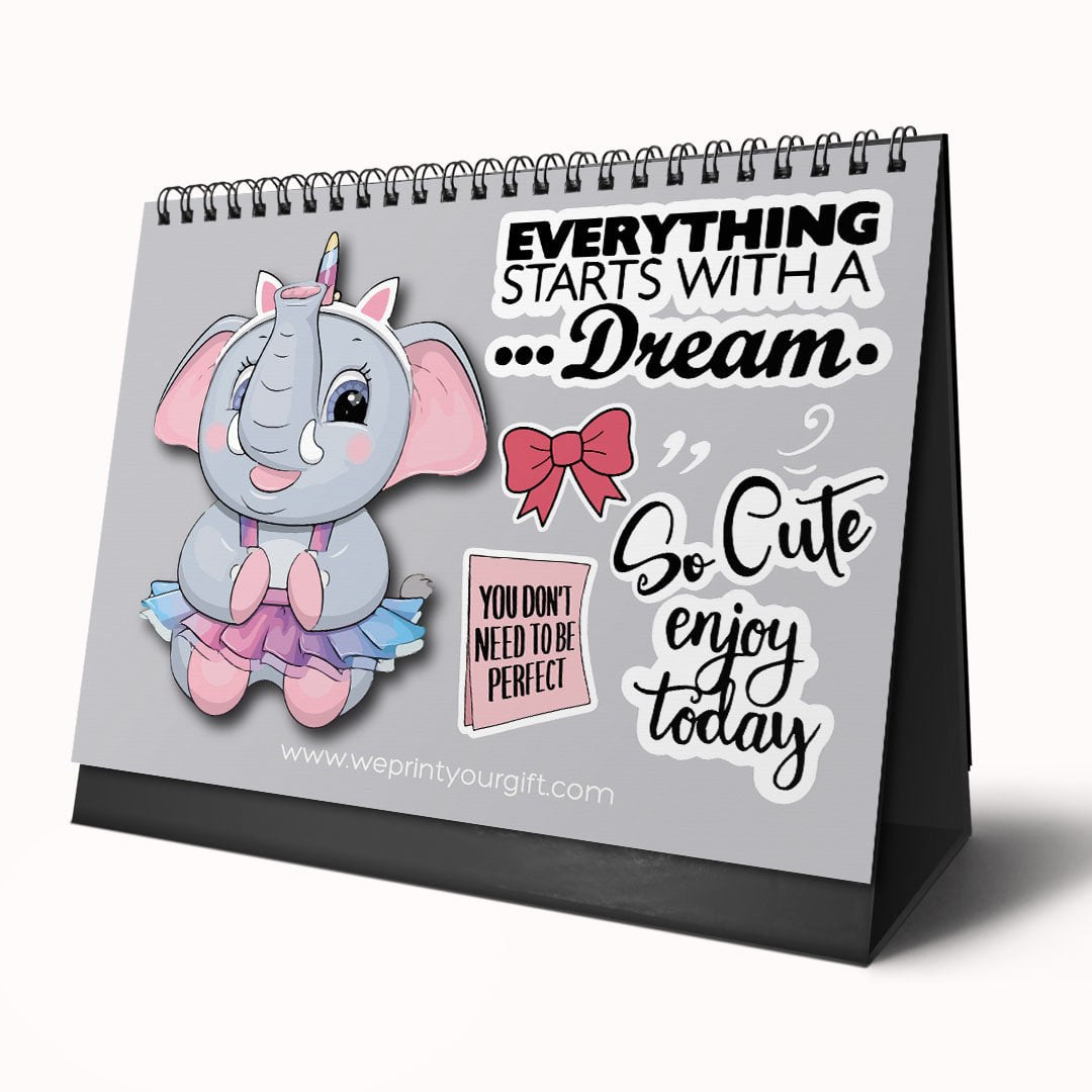 Happy Elephant 2027 Desk Calendar – Little Smiles, Bright Beginnings