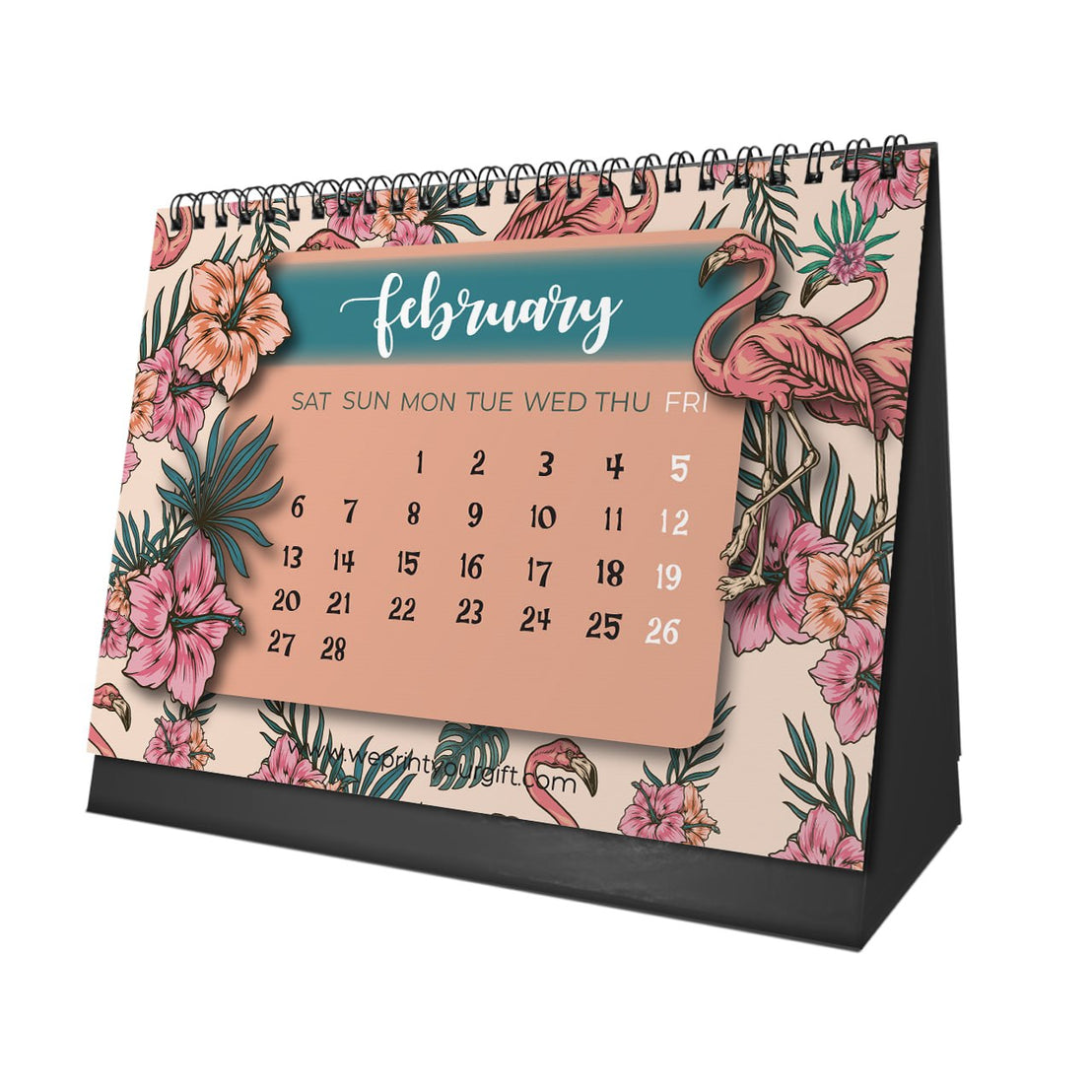 Flamingo 2027 Desk Calendar – Tropical Colours & Positive Moments