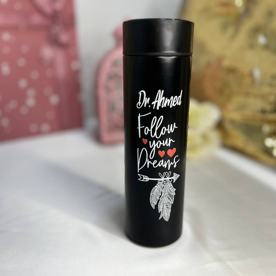 Digital Stainless Steel Thermos with Touch Screen –Sticker Print-Buy 2 Get 1 free