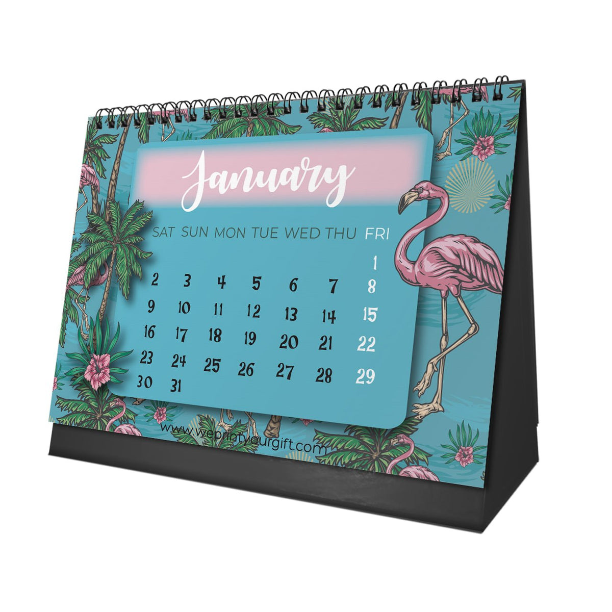 Flamingo 2027 Desk Calendar – Tropical Colours & Positive Moments