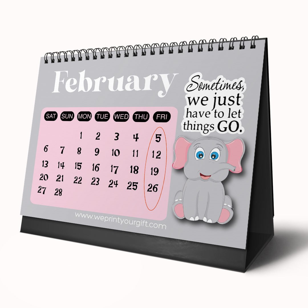 Happy Elephant 2027 Desk Calendar – Little Smiles, Bright Beginnings