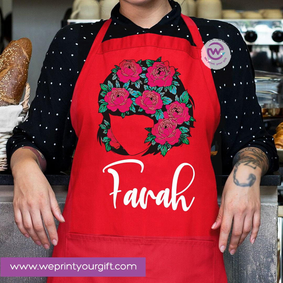 Personalized Name Apron – Heavy Cotton Cooking Apron with Pocket & Adjustable Tie