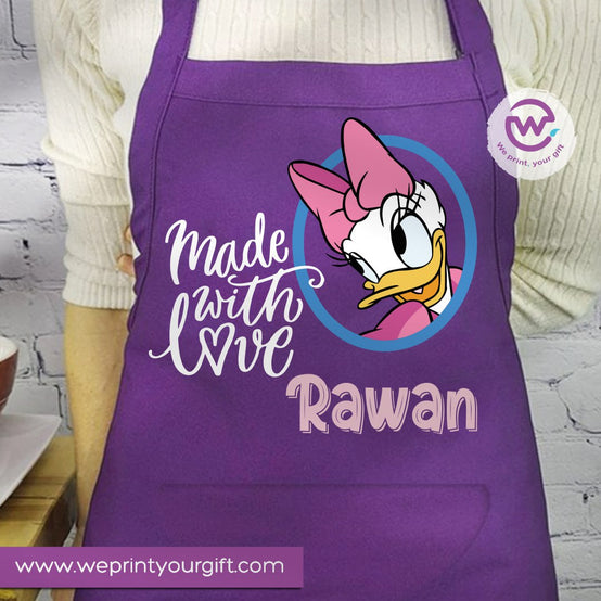 Daisy & Minnie Inspired Apron – Personalized Heavy Cotton Apron with Name and Pocket
