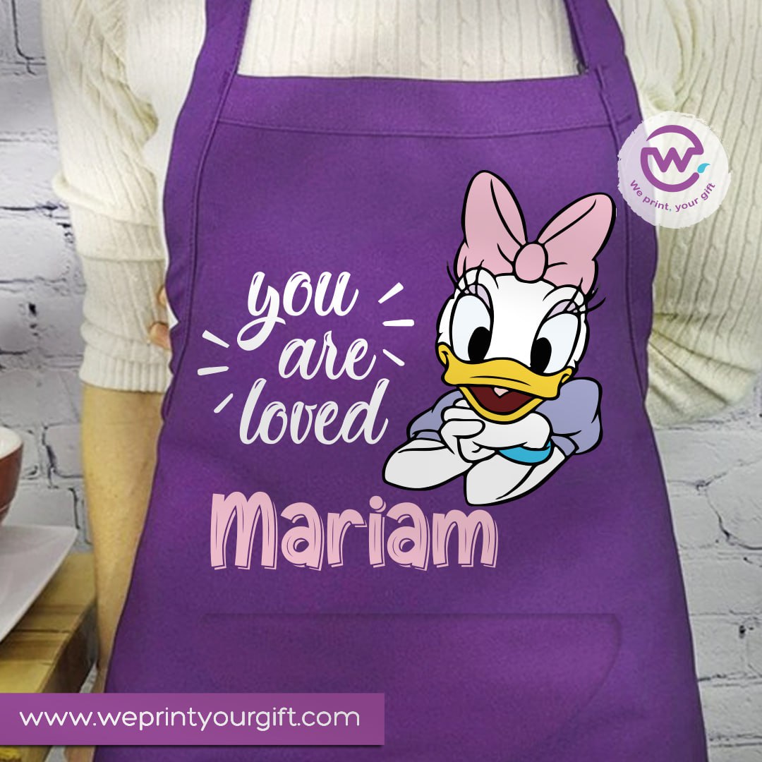 Daisy & Minnie Inspired Apron – Personalized Heavy Cotton Apron with Name and Pocket