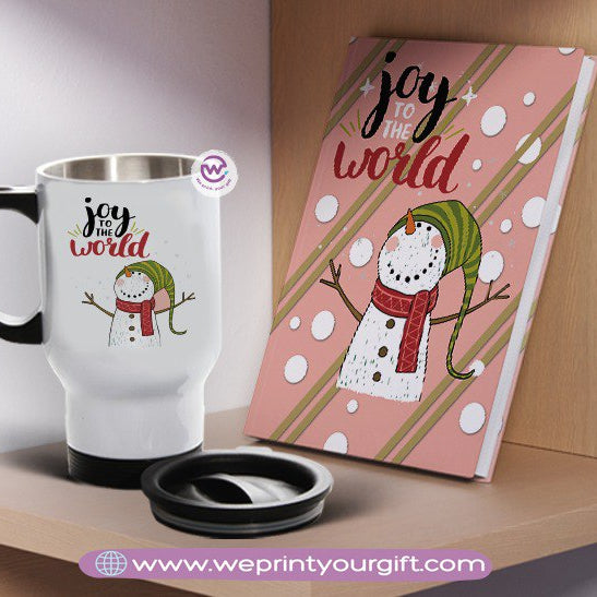 مجموعة دفاتر ملاحظات وأكواب سفر لعيد الميلاد - هدية شخصية مميزة | نطبع هديتك