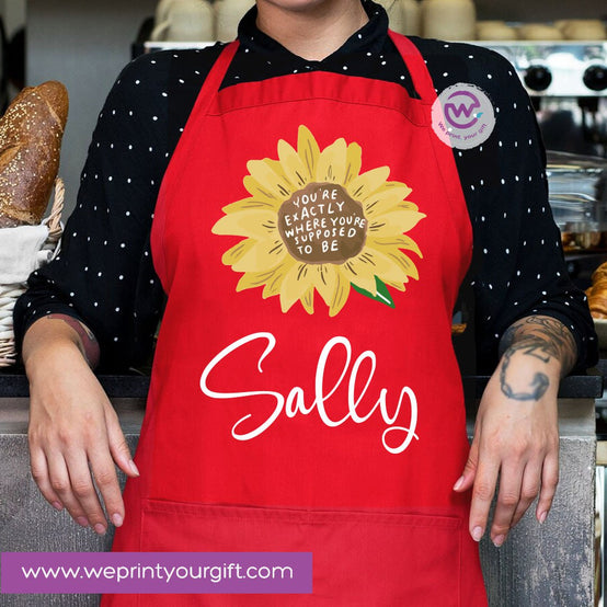 Personalized Name Apron – Heavy Cotton Cooking Apron with Pocket & Adjustable Tie