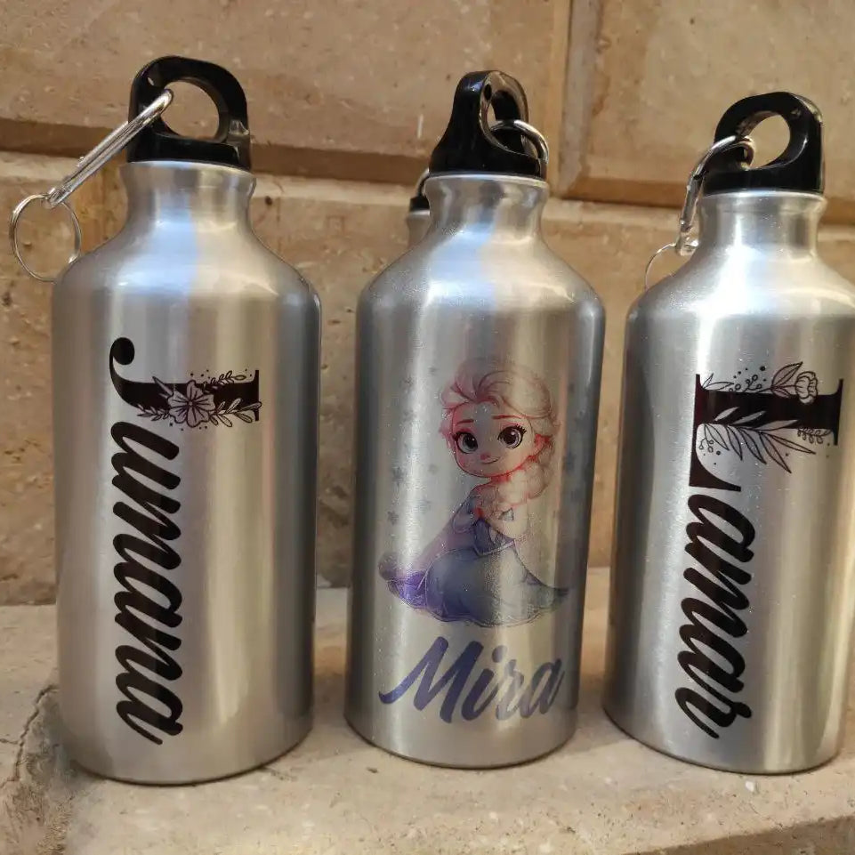 زجاجة مياه ألومنيوم فضية - اشترِ 2 واحصل على 1 مجانًا