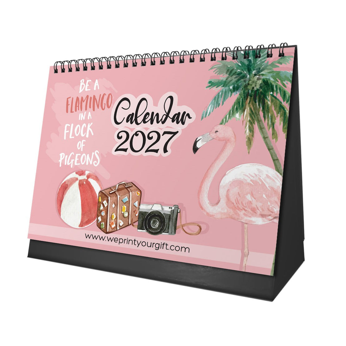Flamingo 2027 Desk Calendar – Tropical Colours & Positive Moments