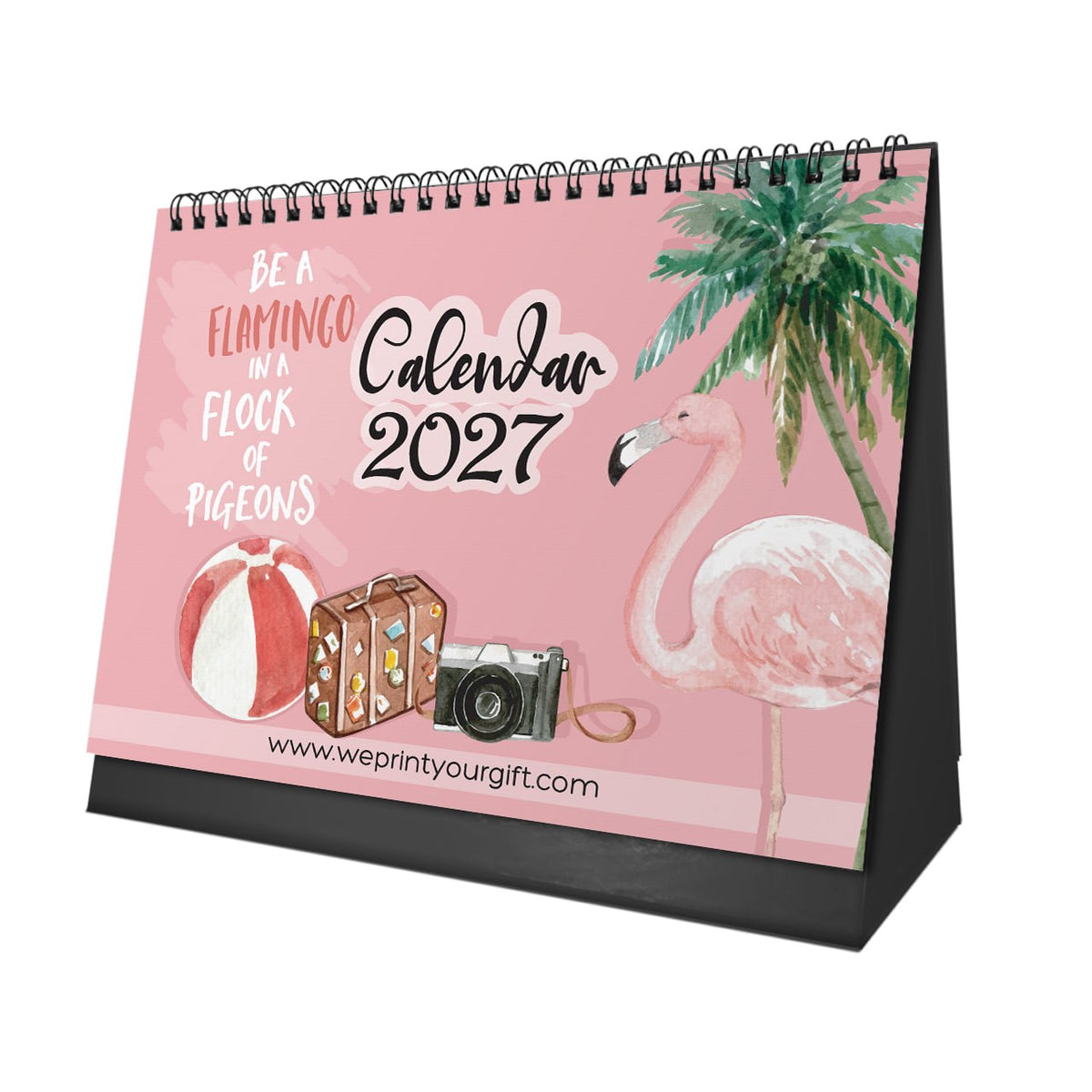 Flamingo 2027 Desk Calendar – Tropical Colours & Positive Moments