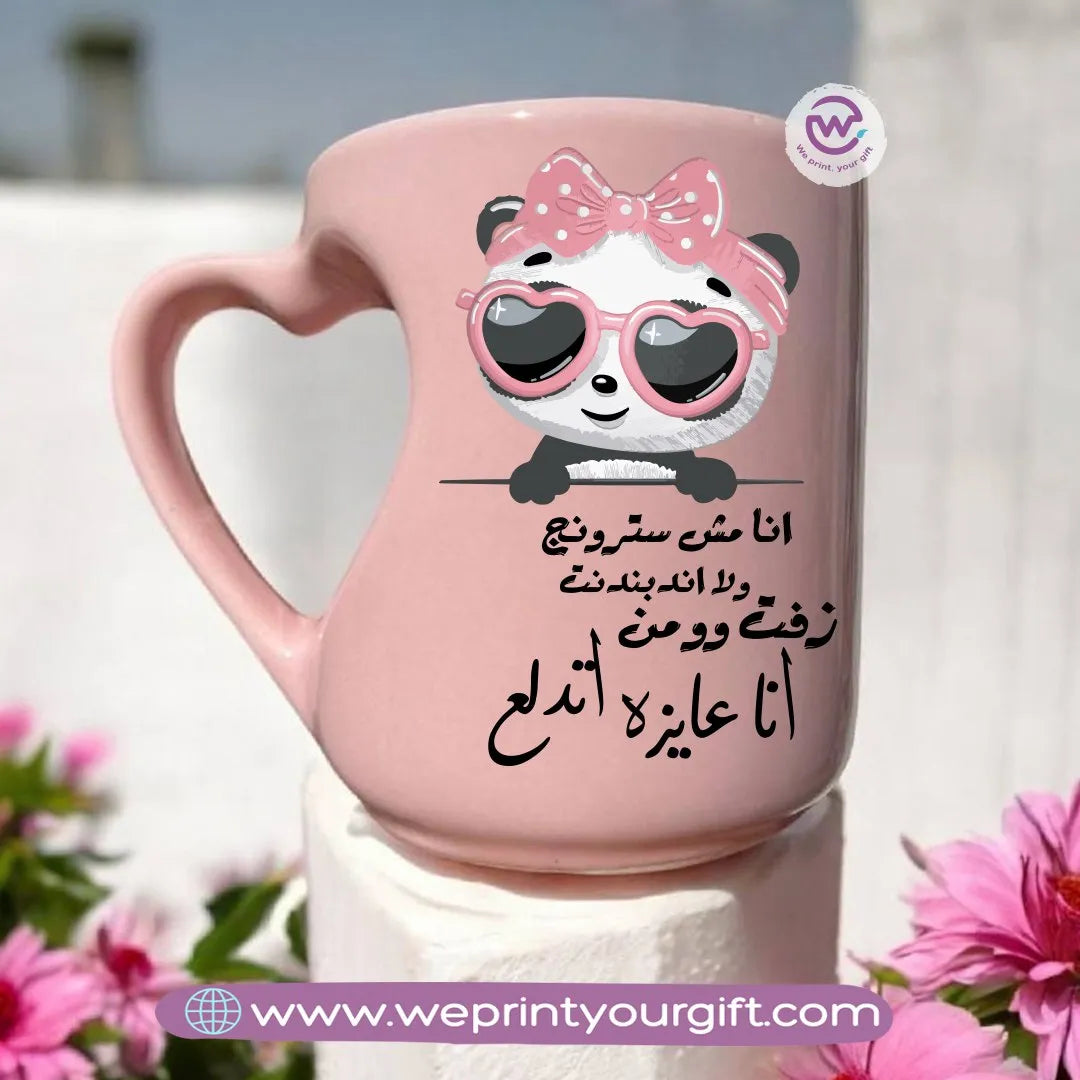 Pink Heart Handle Mug-Comics - WE PRINT