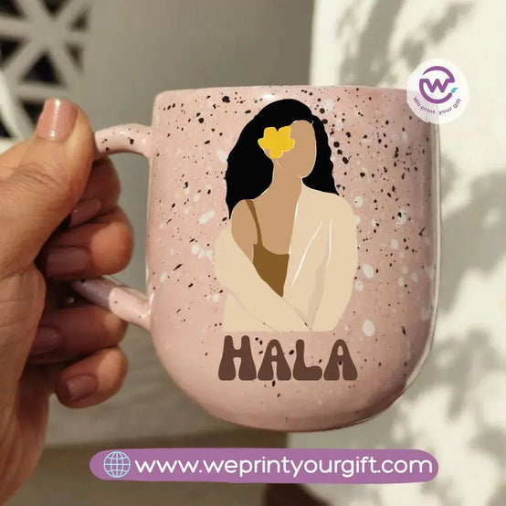 Pink Marble Pottery Mug- Boho - WE PRINT