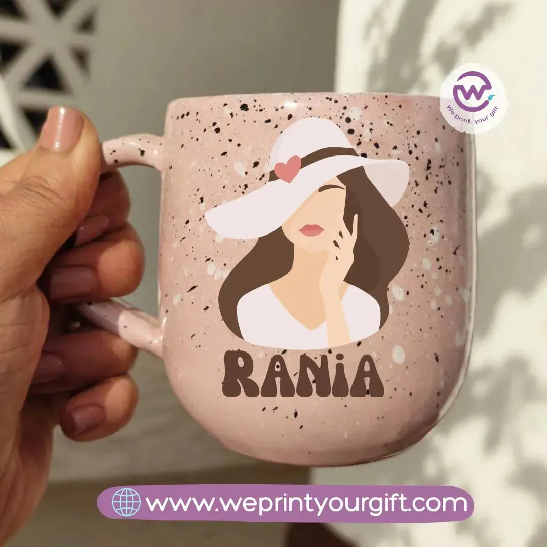 Pink Marble Pottery Mug- Boho - WE PRINT