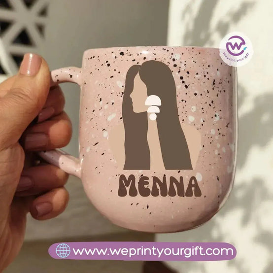 Pink Marble Pottery Mug- Boho - WE PRINT