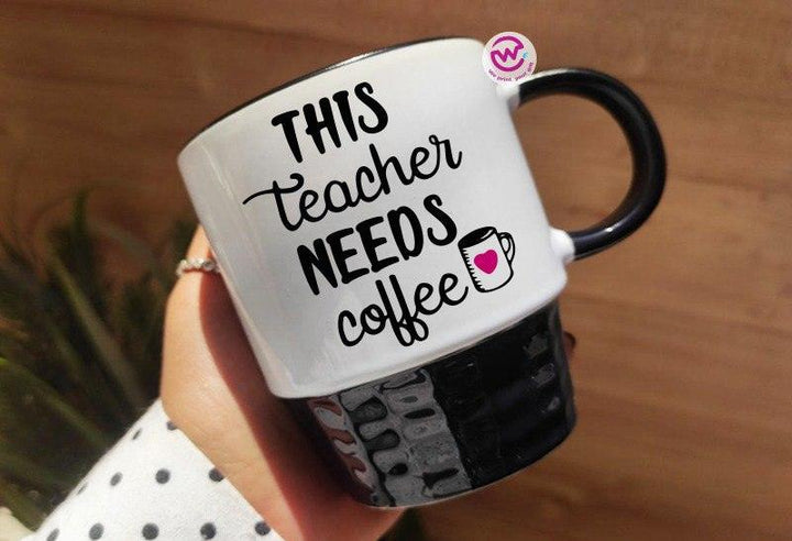 Ribbed Mug - Black - Teacher - weprint.yourgift