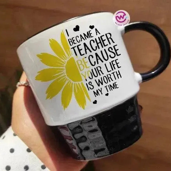 Ribbed Mug - Black - Teacher - WE PRINT