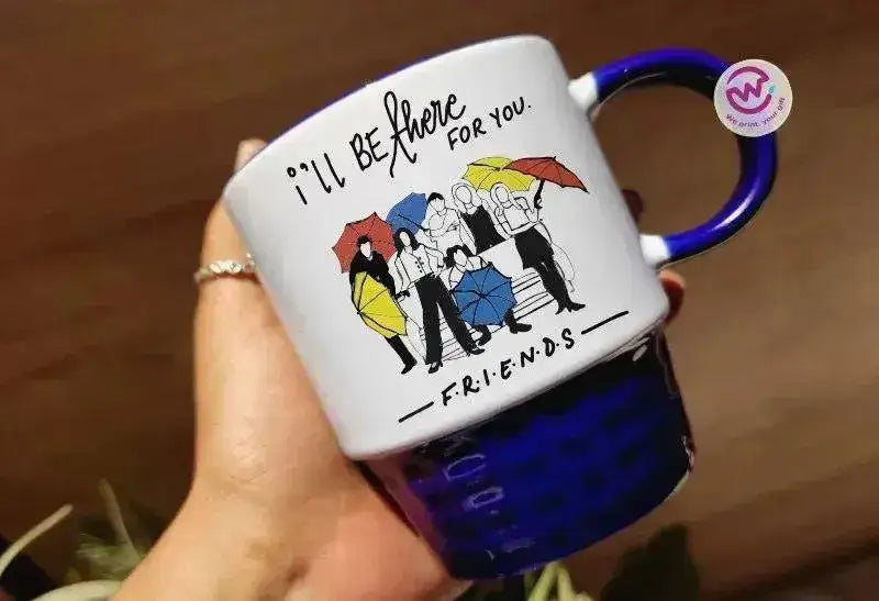 Customizable Dark Blue Ribbed Friends Mug - 250ml | WE PRINT