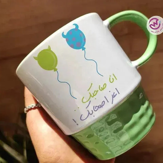 Ribbed Mug-Green Color Monster INC. - WE PRINT