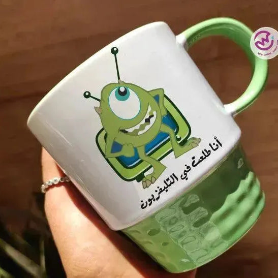 Ribbed Mug-Green Color Monster INC. - WE PRINT