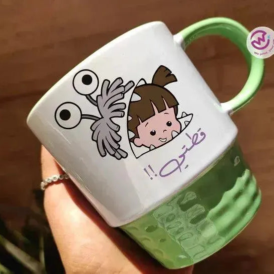 Ribbed Mug-Green Color Monster INC. - WE PRINT