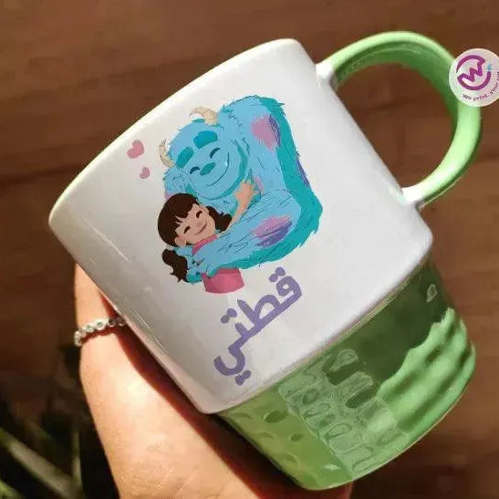 Ribbed Mug-Green Color Monster INC. - WE PRINT