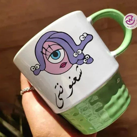 Ribbed Mug-Green Color Monster INC. - WE PRINT