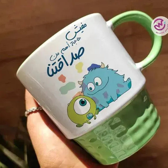 Ribbed Mug-Green Color Monster INC. - WE PRINT