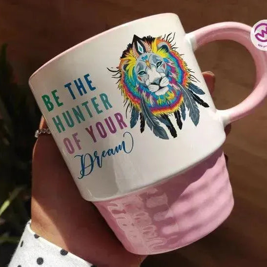 Ribbed Mug - Pink - Dream Catcher - WE PRINT