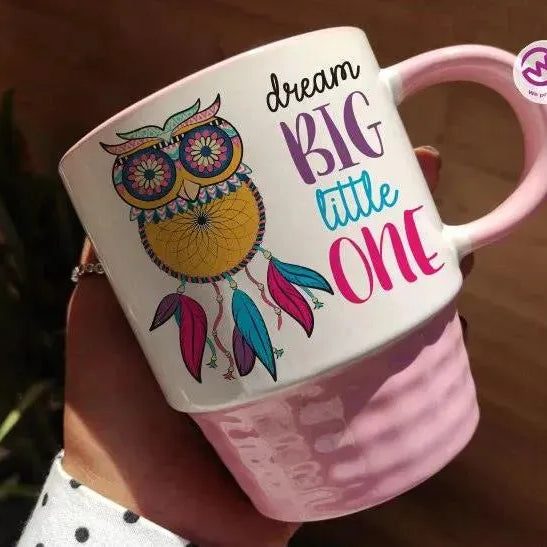 Ribbed Mug - Pink - Dream Catcher - WE PRINT