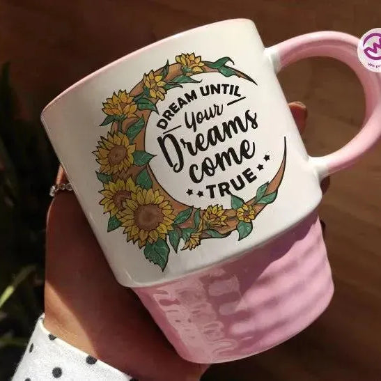 Ribbed Mug - Pink - Dream Catcher - WE PRINT