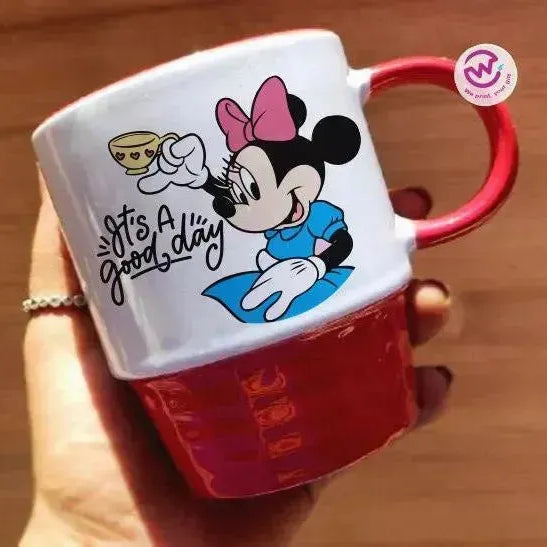 Ribbed Mug - Red - Minnie - WE PRINT