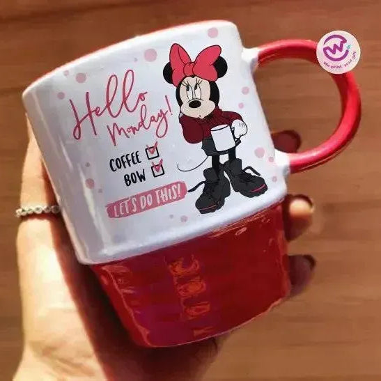 Ribbed Mug - Red - Minnie - WE PRINT