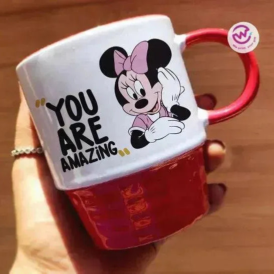 Ribbed Mug - Red - Minnie - WE PRINT