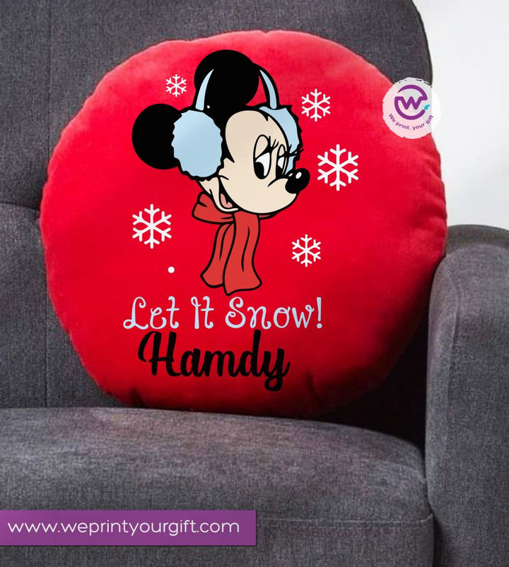 Round Cushion - Cotton Duck-Christmas -Disney - weprint.yourgift