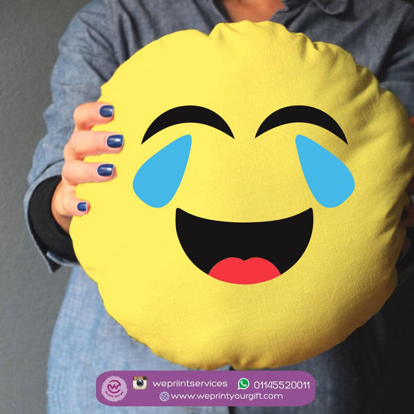 Round Cushion - Cotton Duck-Emoji - weprint.yourgift