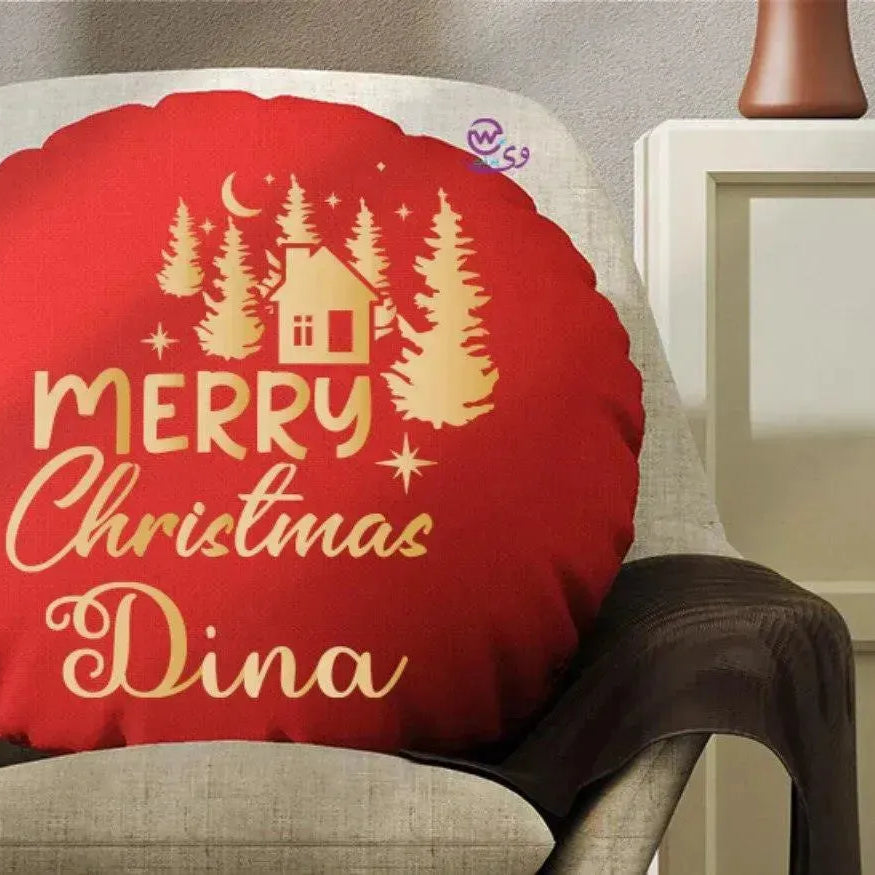 Round Cushion -Merry Christmas - WE PRINT