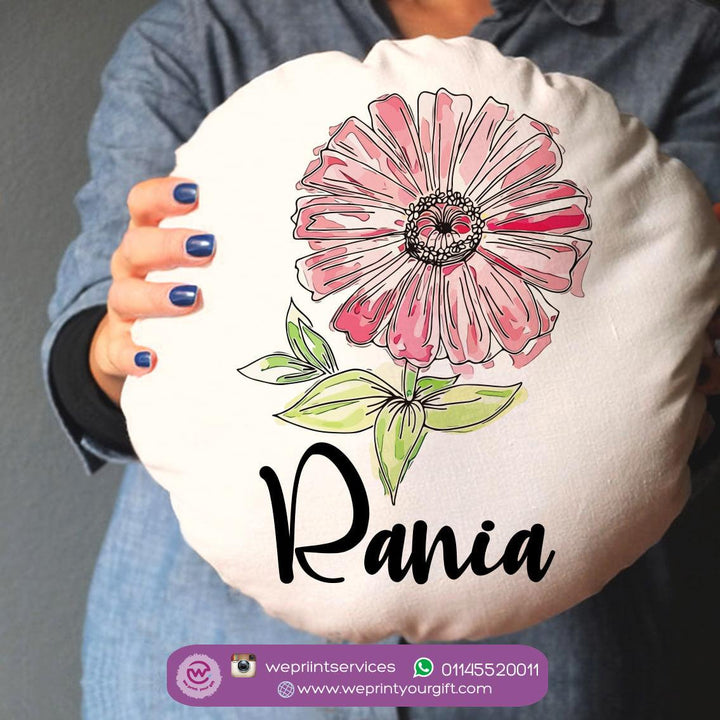 Round Cushion - Cotton Duck-Names - weprint.yourgift