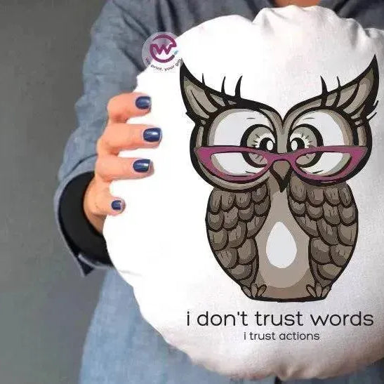 Round Cushion -Owls - WE PRINT
