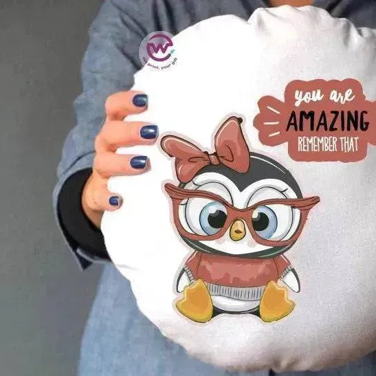 Round Cushion -Owls - WE PRINT