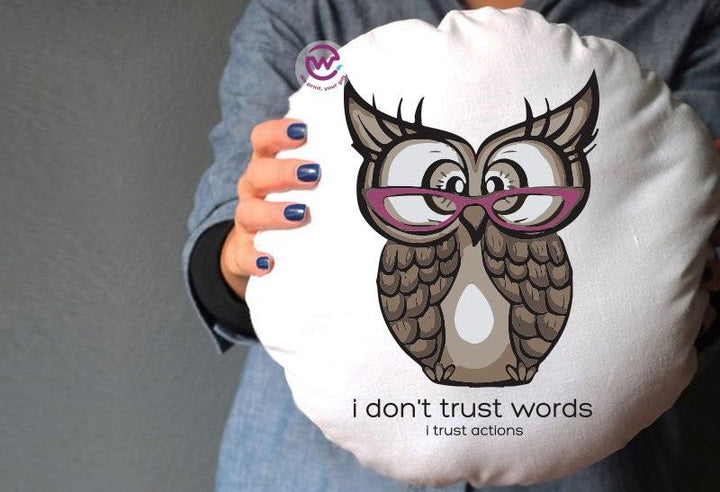 Round Cushion - Cotton Duck-Owls - weprint.yourgift