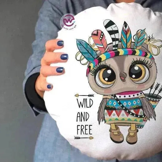 Round Cushion -Owls - WE PRINT