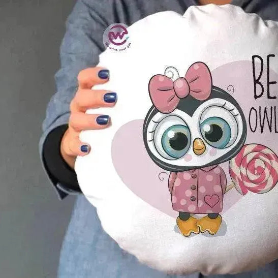 Round Cushion -Owls - WE PRINT