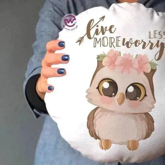 Round Cushion -Owls - WE PRINT